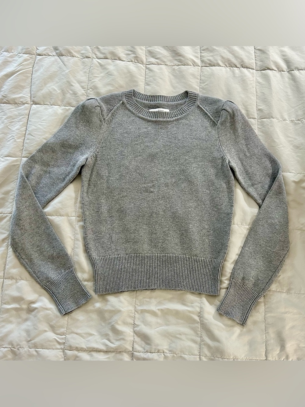 Isabel Etoile Marant Women's Gray Crewneck Sweater, Small, Cotton & Wool